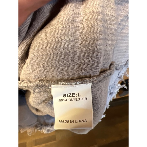 Hooded Corduroy Shirt Jacket Color Block Frayed Hem Large Women's Shacket Retro - Picture 2 of 7